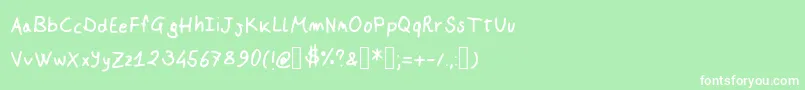 フォントJohnson Script – 緑の背景に白い文字