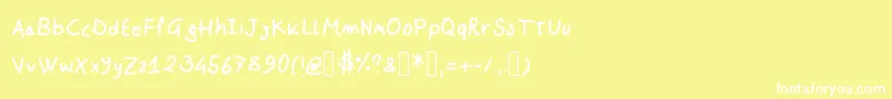 Johnson Script Font – White Fonts on Yellow Background