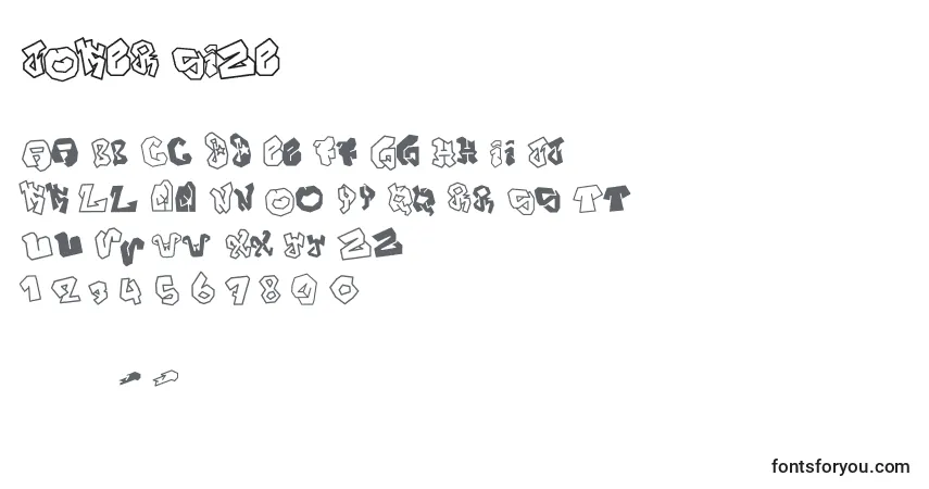 Schriftart JOKER SIZE – Alphabet, Zahlen, spezielle Symbole