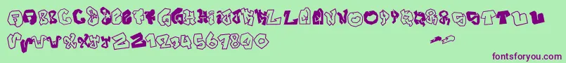 JOKER SIZE Font – Purple Fonts on Green Background