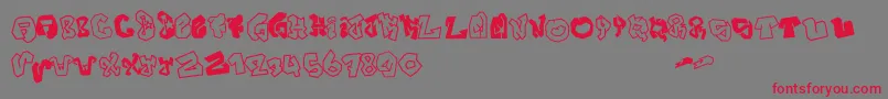 フォントJOKER SIZE – 赤い文字の灰色の背景