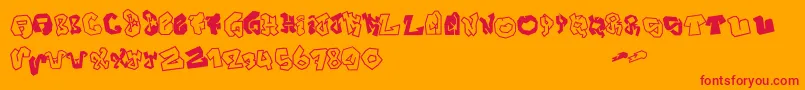 JOKER SIZE Font – Red Fonts on Orange Background