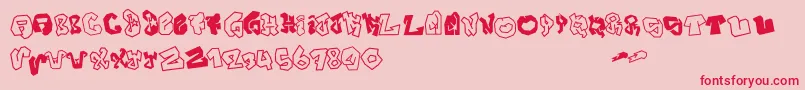 JOKER SIZE Font – Red Fonts on Pink Background