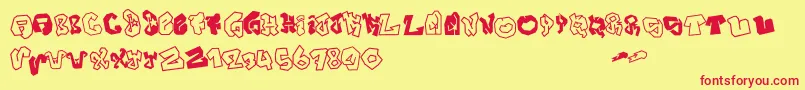 JOKER SIZE Font – Red Fonts on Yellow Background