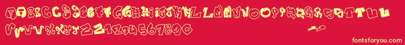 JOKER SIZE Font – Yellow Fonts on Red Background
