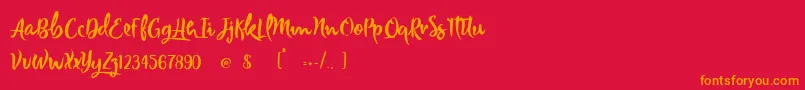 Joker Smiling Font – Orange Fonts on Red Background