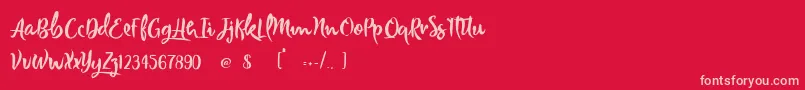 Joker Smiling Font – Pink Fonts on Red Background