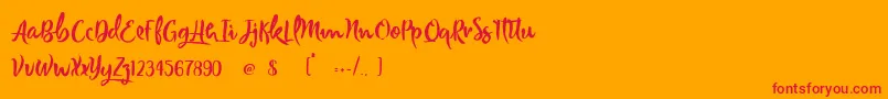 Joker Smiling Font – Red Fonts on Orange Background