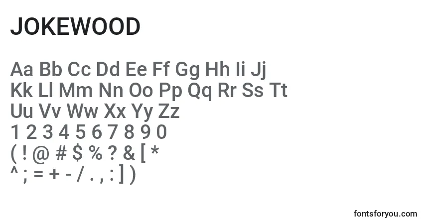 Schriftart JOKEWOOD (131039) – Alphabet, Zahlen, spezielle Symbole