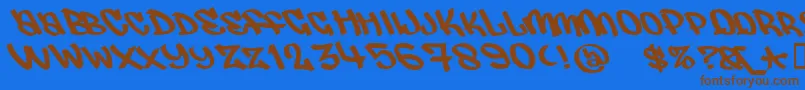 Judas Font – Brown Fonts on Blue Background