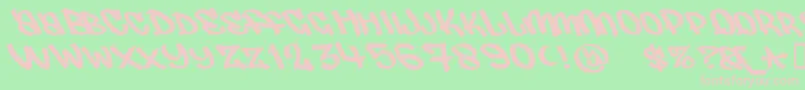 Judas Font – Pink Fonts on Green Background