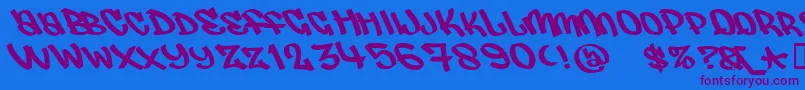 Judas Font – Purple Fonts on Blue Background