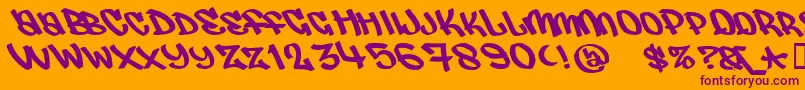 Judas Font – Purple Fonts on Orange Background