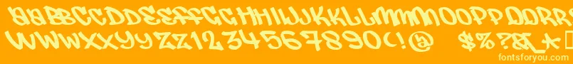 Judas Font – Yellow Fonts on Orange Background