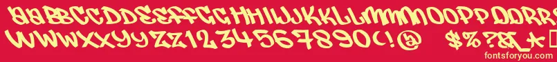Judas Font – Yellow Fonts on Red Background