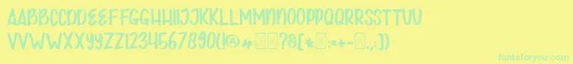 フォントJOKOWIPRABOWO – 黄色い背景に緑の文字