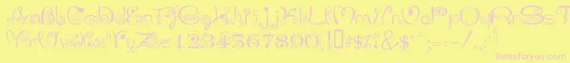 JOLIS   -Schriftart – Rosa Schriften auf gelbem Hintergrund