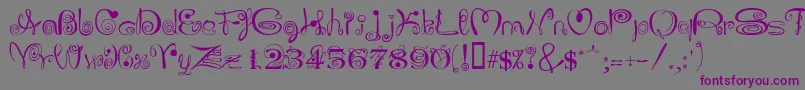 JOLIS   -fontti – violetit fontit harmaalla taustalla