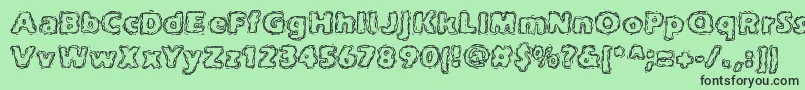 フォントjoltcaff – 緑の背景に黒い文字
