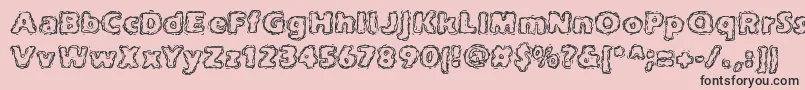 joltcaff-Schriftart – Schwarze Schriften auf rosa Hintergrund