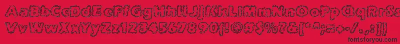 joltcaff-Schriftart – Schwarze Schriften auf rotem Hintergrund