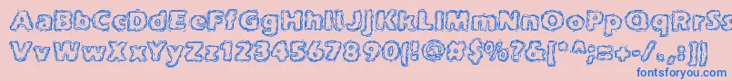 フォントjoltcaff – ピンクの背景に青い文字