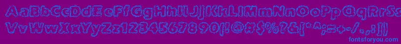 Fonte joltcaff – fontes azuis em um fundo violeta