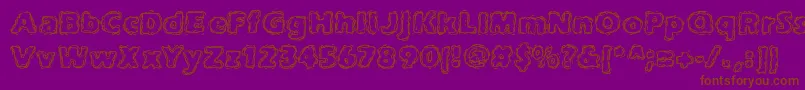 joltcaff-Schriftart – Braune Schriften auf violettem Hintergrund