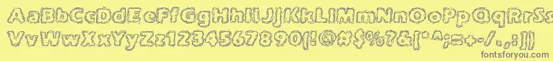 joltcaff-fontti – harmaat kirjasimet keltaisella taustalla
