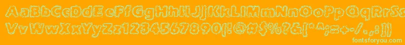 joltcaff-fontti – vihreät fontit oranssilla taustalla
