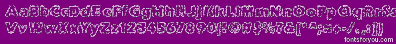 joltcaff-fontti – vihreät fontit violetilla taustalla