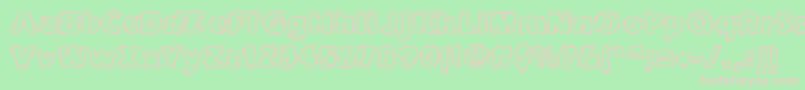 joltcaff-fontti – vaaleanpunaiset fontit vihreällä taustalla