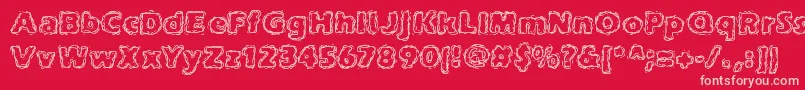 joltcaff-fontti – vaaleanpunaiset fontit punaisella taustalla
