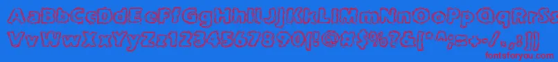 Czcionka joltcaff – czerwone czcionki na niebieskim tle