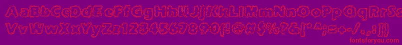 joltcaff-Schriftart – Rote Schriften auf violettem Hintergrund