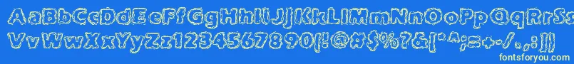 フォントjoltcaff – 黄色の文字、青い背景