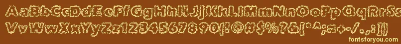 Czcionka joltcaff – żółte czcionki na brązowym tle