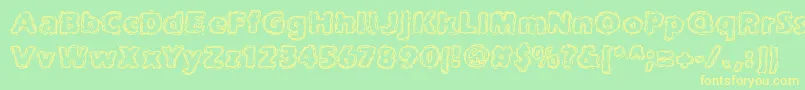 joltcaff-Schriftart – Gelbe Schriften auf grünem Hintergrund