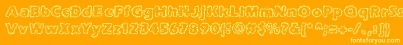 フォントjoltcaff – オレンジの背景に黄色の文字