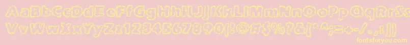joltcaff-fontti – keltaiset fontit vaaleanpunaisella taustalla