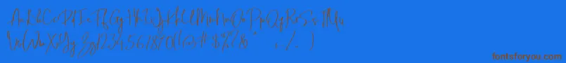 Jonas Beckman Two   Dafont-Schriftart – Braune Schriften auf blauem Hintergrund