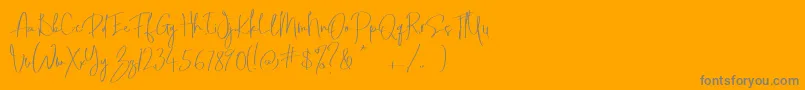 Jonas Beckman Two   Dafont-Schriftart – Graue Schriften auf orangefarbenem Hintergrund