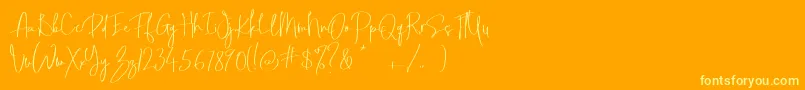 Jonas Beckman Two   Dafont-Schriftart – Gelbe Schriften auf orangefarbenem Hintergrund