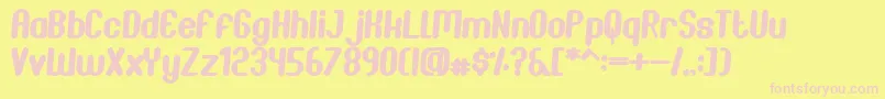 Więcej informacji o czcionce JoscelynnItalic Czcionka JoscelynnItalic – różowe czcionki na żółtym tle