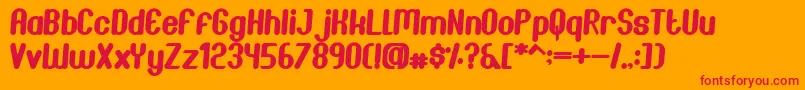 JoscelynnItalic Font – Red Fonts on Orange Background