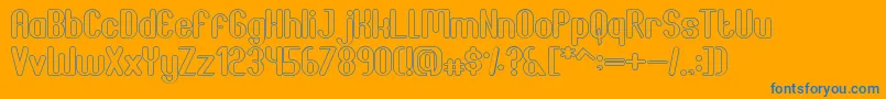 JoscelynnOutline-Schriftart – Blaue Schriften auf orangefarbenem Hintergrund