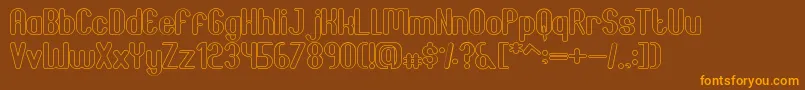 JoscelynnOutline-fontti – oranssit fontit ruskealla taustalla