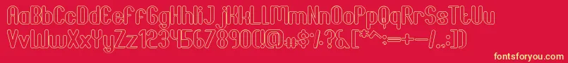 JoscelynnOutline Font – Yellow Fonts on Red Background