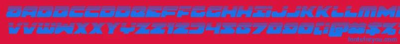 フォントBanjinhalfital – 赤い背景に青い文字