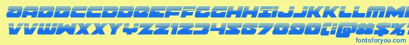 Banjinhalfital Font – Blue Fonts on Yellow Background